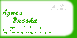 agnes macska business card